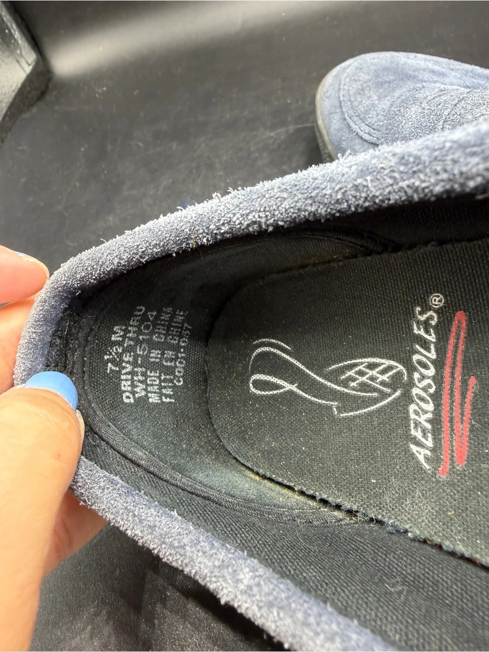 Aersoles men’s Suede Slip-On Loafers in Slate Blue